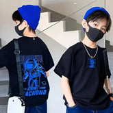 Mossy Magic: Black Colored Oversized Tees